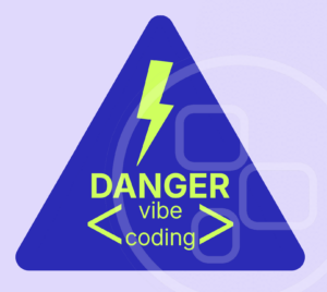 Lightning bolt warning alert illustrating vibe coding's speed is a danger for data tracking
