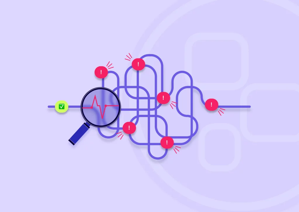 Illustration of Code-Cube.io as a digital lifesaver, automating tag monitoring and dataLayer audits when technical web analysts are difficult to hire.
