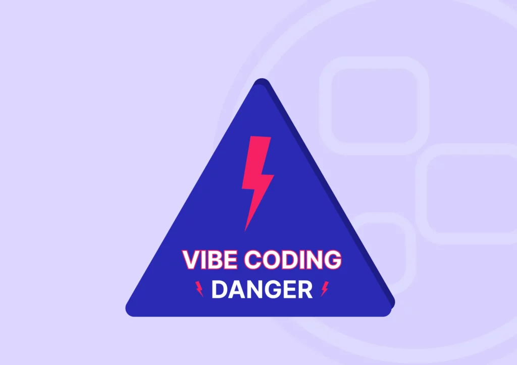Lightning bolt warning alert illustrating vibe coding's speed is a danger for data tracking