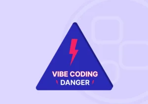 Lightning bolt warning alert illustrating vibe coding's speed is a danger for data tracking